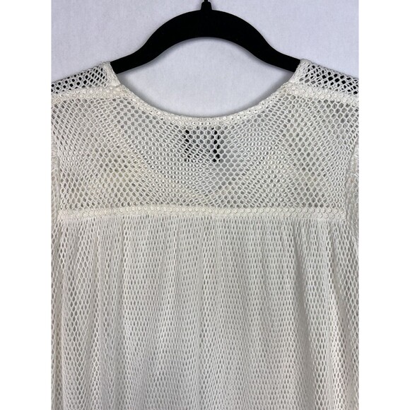 Tigre Et Tigre Rare Jayme Womens Dress M/L Ivory Net short Sleeve Midi USA - Picture 4 of 12